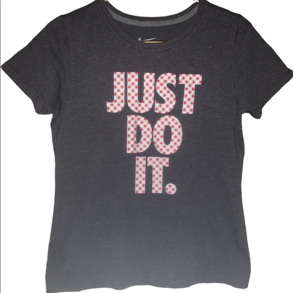 Nike Tops - Nike just do it swish quilt type pattern Graphic T-shirt So Cute
